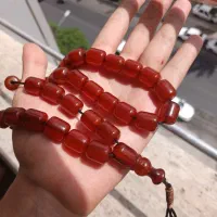 تسبیح کهربا اصل آلمان رنگ اورده