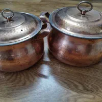 دو عدد قابلمه مس زنجان دست ساز