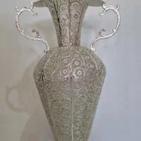 گلدان مسی آبکاری نقره|صنایع دستی و سایر لوازم تزئینی|ملایر, |دیوار