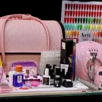 وسایل کاشت ناخن پک ژل پودر کیف با آموزش