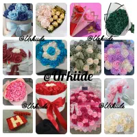 انواع گل های ربانی به صورت تک شاخه،دسته گل و باکس