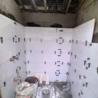 کاشی کاری . خورده کاری .حمام دستشویی کف نما  و