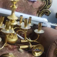 لوستر برنجی و اسب دکوری برنجی و قندان برنجی|لوستر و چراغ آویز|تهران, نارمک|دیوار