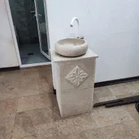 دو عدد روشویی سنگ درجه یک با شیر اب کامل
