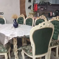 مبل ۹نفره با عسلی با میز ناهار خوری شیک