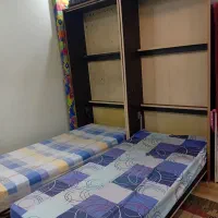 تخت دیواری کم جا با بوفه