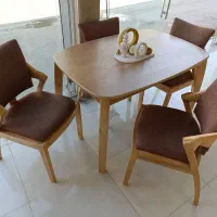 میز ناهار خوری 4 نفره طرح مینیمال روکش چوب|میز و صندلی غذاخوری|مشهد, رسالت|دیوار