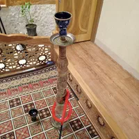 قلیان دکوری قدیمی چوب بلند|کلکسیون اشیاء عتیقه|اصفهان, دانشگاه اصفهان|دیوار