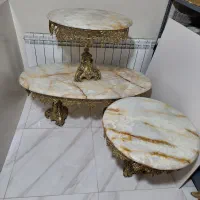 ۳عدد میز جلومبلی برنجی بیضی و دایره برنزی|مبلمان خانگی و میز عسلی|مشهد, آزادشهر|دیوار