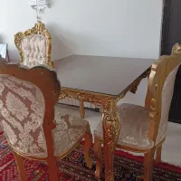 میز ناهار خوری استیل چهار نفره تمام چوب