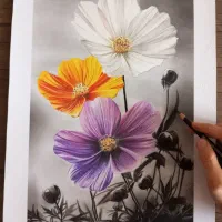 طراحی چهره سیاه قلم|تابلو، نقاشی، عکس|قم, نیروگاه|دیوار