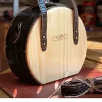 کیف چرم و چوب طبیعی نارون