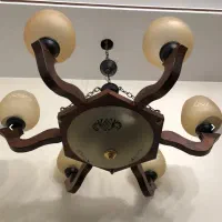 لوستر ۶ شاخه چوبی