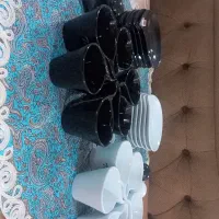 فنجان و زیر فنجانی با نمک پاش ست هم