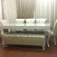 میز ناهار خوری 8 نفره پارچه ترک شرکتی در حد نو