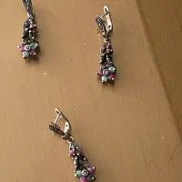 نیم ست نقره سیاه قلم