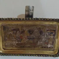 سینی تابلو سماور زغالی قدیمی عتیقه انتیک کلکسیونی