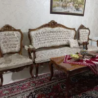 مبلمان استیل ۹نفره با میز نهار خوری گرد
