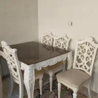 میز غذاخوری ناهارخوری ۴ نفره سفید|میز و صندلی غذاخوری|تهران, شهرک گلها (تهرانسر)|دیوار