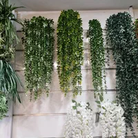 بوته گل مصنوعی برگ شمشاد آبشاری آویز