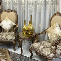 مبلمان استیل مبل سلطنتی مدرن با ناهارخوری در حد نو