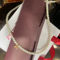 کردنبند مروارید با پلاک طلا