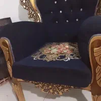 مبلمان سلطنتی ۷نفره نوباتاج طلایی جنس چوب گردو|مبلمان خانگی و میز عسلی|سبزوار, توحیدشهر|دیوار