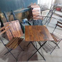 میزوصندلی تاشوترموود وپلی ودتسمه ایی کافه ورستوران