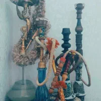 5عدد قلیان برنز چوبی