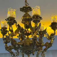 لوستر برنز ۶ شاخه طرح فرشته|لوستر و چراغ آویز|فردیس, دهکده|دیوار