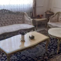 ست مبلمان استیل سلطنتی ومیز نهارخوری چوب گردو