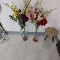 دوعدد گلدان کریستال  همراه با گل|صنایع دستی و سایر لوازم تزئینی|اهواز, آسیاباد|دیوار