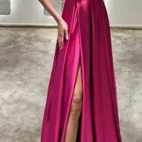 پیراهن مجلسی بلند زنانه  رنگ سرخابی خاص