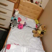 تخت نوجوان چوبی با روکش ملامینه با تشک طبی|تخت و صندلی بچه|یزد, |دیوار