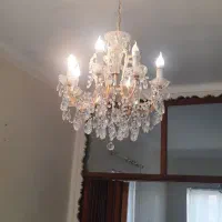 ۲عدد لوستر کریستالی|لوستر و چراغ آویز|تبریز, |دیوار