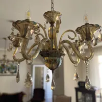 یک جفت لوستر پنج شاخه کریستالی|لوستر و چراغ آویز|مشهد, الهیه|دیوار