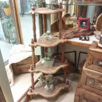 میز چوبی۴طبقه دستساز هندی(کمیاب و کلکسیونی)