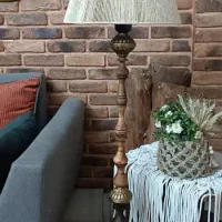 آباژور چوبی شلف مکرومه آینه رافیا