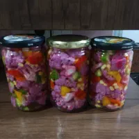 مربا،ترشی،شور،پیاز وسیر سرخ شده.سبزی خوردن پاک شده