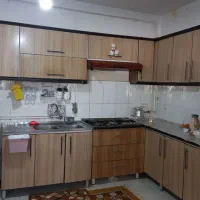 کابینت فلزی درب ام دی اف به همراه سینک و هود