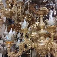 لوستر طرح دوگل طلایی تولیدی پاسارگاد|لوستر و چراغ آویز|مشهد, چهارچشمه|دیوار