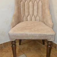 دو عدد صندلی چوبی با پارچه نانو
