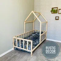 تخت خواب نوجوان مدل کلبه ای روستیک دکور2|تخت و سرویس خواب|تهران, شهرک امام خمینی|دیوار