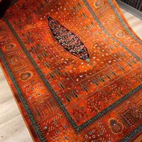فرش ابریشمی طرح دستباف نقشه درخت زندگی نارنجی|فرش|تهران, امین حضور|دیوار
