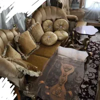 مبلمان ۸ نفره، ویترین پارتیشن، کتیبه پرده|مبلمان خانگی و میز عسلی|اصفهان, جنیران (لادان)|دیوار