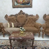 سرویس چوب کامل مبل۹نفره و تخت