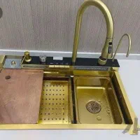 سینک پیانویی پنج کلیدخارجی ابشاری لیوان شور سایز۷۵