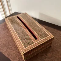 جا دستمال کاغذی خاتم کاری