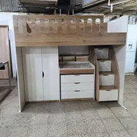 تخت دوطبقه ی یکنفره فول امکانات بسیارانی کمجا