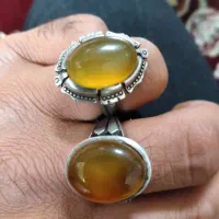 ۲عدد انگشتر نقره کار دست|جواهرات|باقرشهر, |دیوار